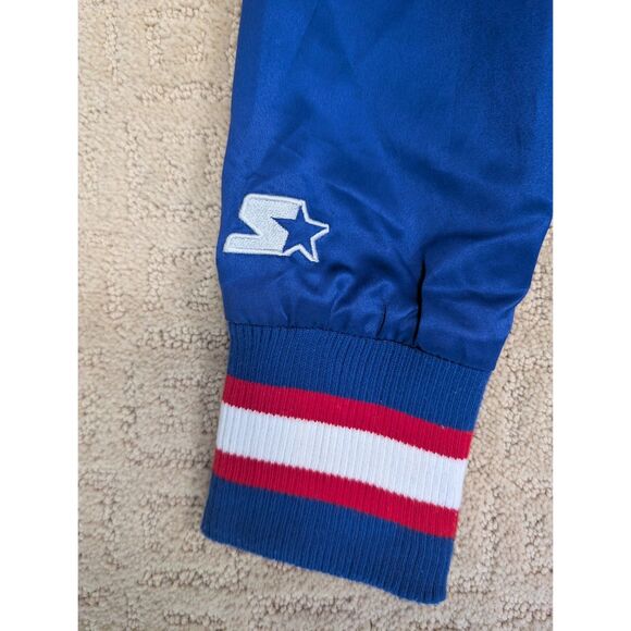 Starter New York NY Giants Jacket Mens Large Blue Embroidered Bomber G3 Apparel - Picture 6 of 12